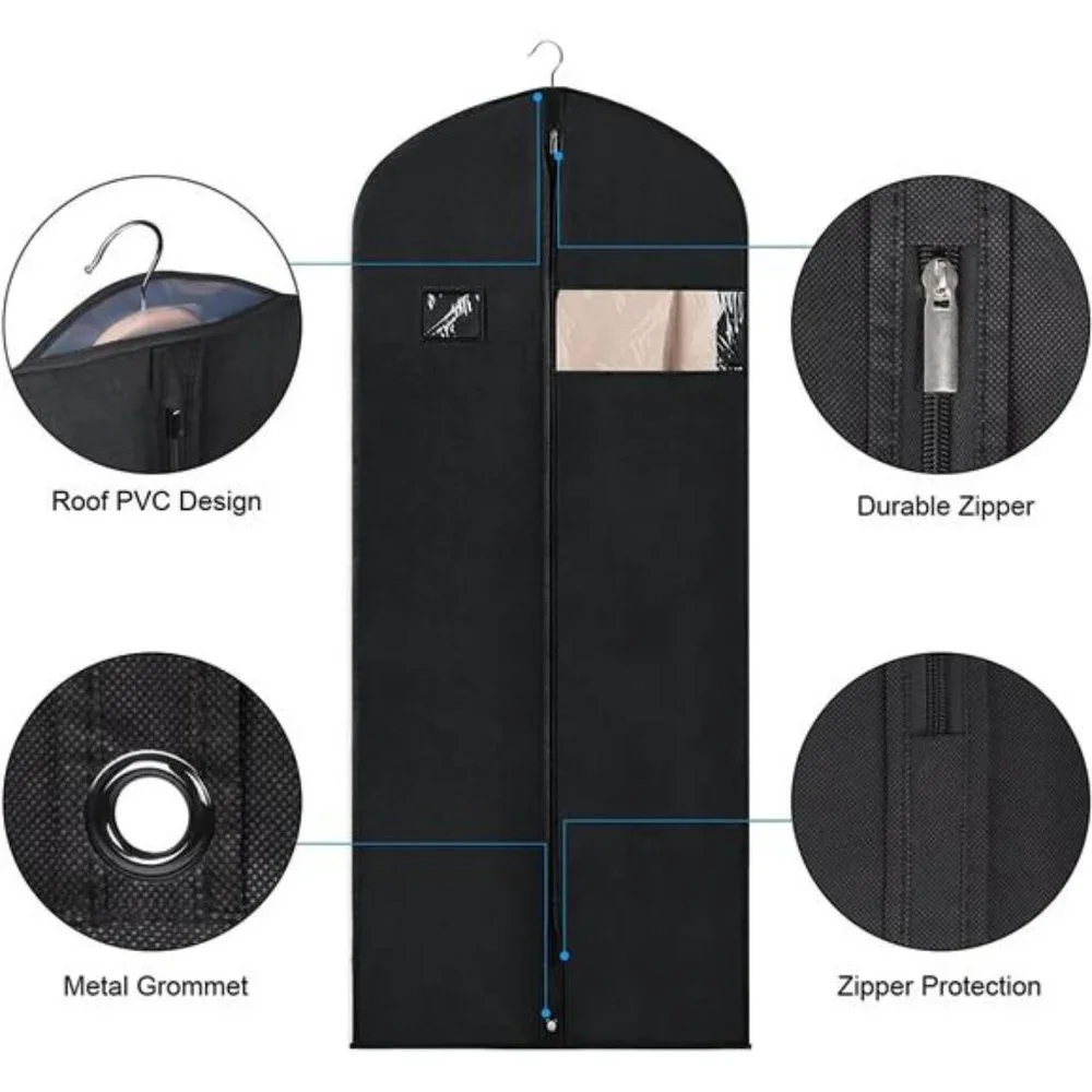60'' Dress Bag for Gown, Set of 8 Dress Garment Bags for Gowns, Garment Bag